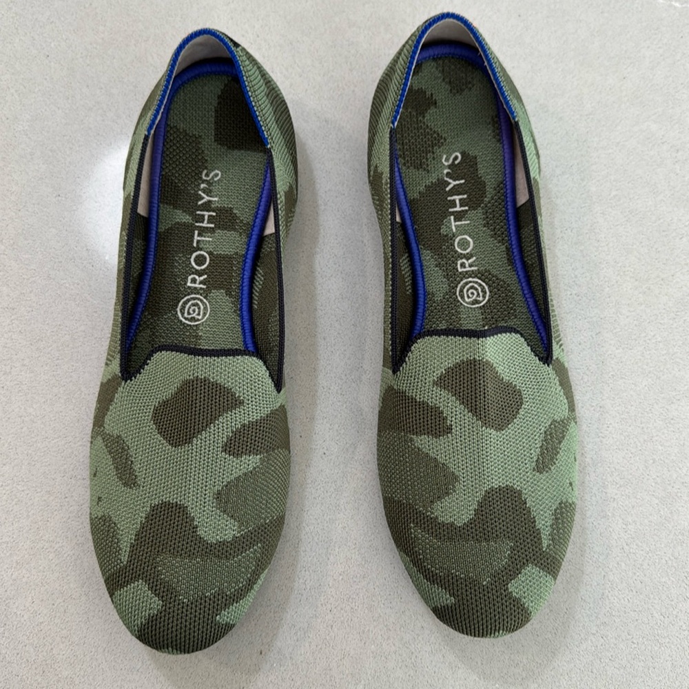 Rothy’s The Loafer in camouflage, size 11.